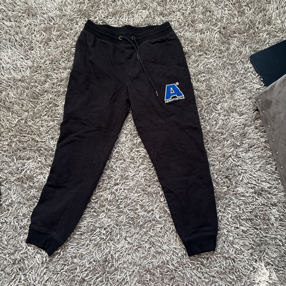 AERO black Joggers with Blue Logo